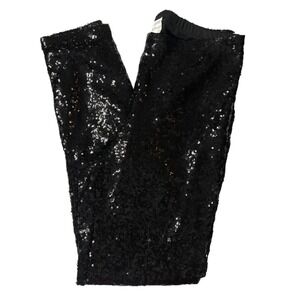 Premier‎ Amour Women's Sequin Leggings Sparkly Party Pants Black Size Large